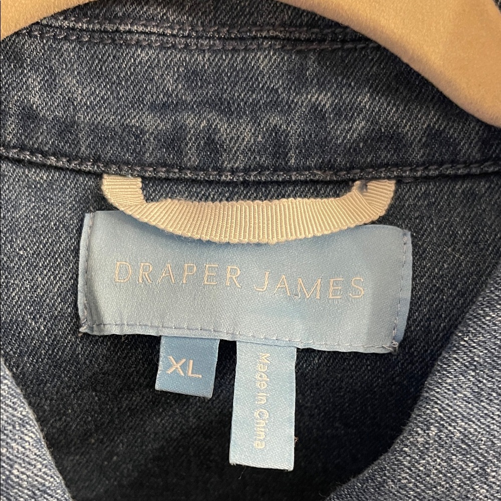 Draper James Dark Blue Tie-Waist Jean Jacket - Picture 2 of 4